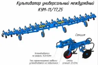 Культиватор универсальный междурядный (КУМ-11/25) с комплексом для внесения жидких удобрений